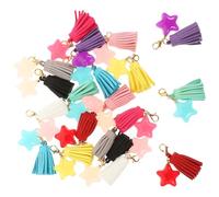 Artibetter 20pcs Delicate Pentagram Phone Keychain with Macrame Hanging Decor, Acrylic and Polyester Material, Detailed Craftsmanship and Hanging Clasp Design, for Cellphone Random Color