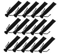 Artibetter 20pcs Double Velvet Drawstring Pen Pouch Thickened Soft Velvet Sleeve Holder for Stationery Storage Protective Pencil Bags for School Office Travel Black