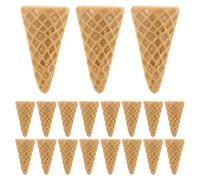 ARTIBETTER 20Pcs Ice Cream Cone DIY Charms Cute Miniature Waffle Cone Models for Crafting Hairpin Accessories and DIY Jewelry Making for Hair Ornaments and Crafts