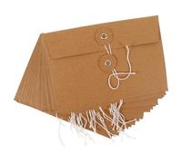 Artibetter 20pcs Kraft Paper Envelopes with String Closure, Retro Brown File Envelopes for Documents Organizers, Not Easy to Deform and Prevent Loss, for Congratulations and Thank You Cards