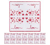 Artibetter 20pcs Love Printed Paper Napkins Decorative Paper Napkins Red Strong Absorbency for Valentine's Day Wedding Anniversary Celebrations