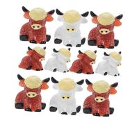 Artibetter 20pcs Mini Resin Highland Cow Figurines Bulk Compact Tiny Animal Sculptures for Fairy Garden Dollhouse Moss Landscape DIY Crafts and Desk Decorations Sturdy Resin Material
