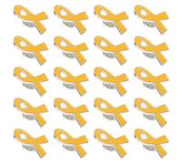 Artibetter 20pcs Yellow Enamel Ribbon Lapel Pins Alloy Campaign Awareness Brooches with Safety Pin, Versatile Use and Fine Craftsmanship for Charity Donation Events