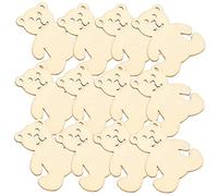 ARTIBETTER 24Pcs Bear Wooden Cutouts Smooth Edges DIY Craft for Scrapbooking Home Decor Creativity Stimulation