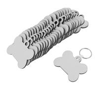 Artibetter 24Pcs MDF Keychain Blanks for DIY Sublimation Thermal Transfer Bone-shaped Key Ring Pendants for Custom Photo and Art Crafting Heat Press Compatible Accessories
