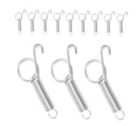 ARTIBETTER 24pcs Metal Finger Spring Latch Hooks for Pet Cage Doors Quick-adjust Lock for Large Rabbit Bird Dog Cat Cages Space-saving Design