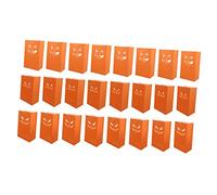 Artibetter 24pcs Pumpkin Paper Bag Tea Halloween Party Decoration Pumpkin Luminary Bags Halloween Decoration Decor Luminary Lantern Bags Orange