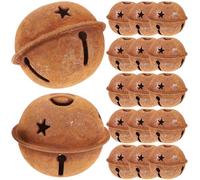 Artibetter 24Pcs Rustic Christmas Bells - 1.57 Inch Star Hole Jingle Bells for Xmas Tree Decorations Crafts Diy Holiday Ornaments
