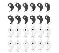 Artibetter 24PCS Yin Yang Ba Gua DIY Charms Black White Alloy Pendants for Jewelry Making Smooth Surface Keychain Accessories for Bracelet Necklace Crafts