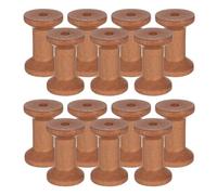 Artibetter 25pcs Natural Wood Empty Thread Spools for Crafts, Light Brown Wooden Sewing Bobbins 50x35mm, Vintage Style Wood Craft Spools for Embroidery and Ribbon Winding
