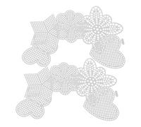 Artibetter 25pcs Plastic Mesh Canvas Sheets Hearts Stars Flowers Butterflies White Pe Material Unique Decoration Parent Interaction for Making Tissue Boxes and Coasters