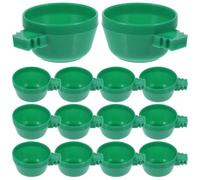 Artibetter 25pcs Plastic Parrot Food Dispenser Bird Feeder Bowl Easy to Install and Clean Small Bird Food Holder for Pigeon and Parrot Cage Use