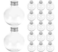 Artibetter 25pcs Transparent Bulb Shaped Bottle 150ml Candy Jar with Screw Cap Empty Fillable Ball Bottle Round Bulb Container Decorative Jar for Candy Crafts Gifts