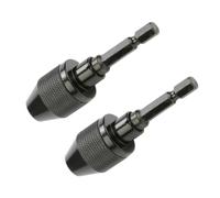 ARTIBETTER 2Pc Keyless Mini Alloy Drill Chuck Adapter with Ratchet Locking for Impact Driver Conversion Aluminum Alloy Holder for Power Hand Drills