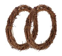 ARTIBETTER 2pcs 20CM Natural Grapevine Wreath Rings Rattan DIY Craft Frames for Christmas Festival Wedding Decoration