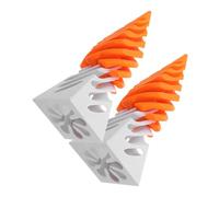 ARTIBETTER 2Pcs 3D Printed Spiral Cone Fidget Set, Impossible Pyramid Passthrough Desk Ornament, Orange and White Decorative Office Pyramid Stress Relief