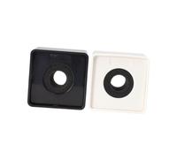 Artibetter 2pcs Abs Microphone Logo Stand Interview Mic Station with Thickened Cotton Black and White Square Flags for Reporters and Professional Use