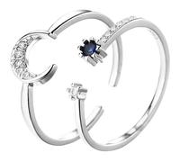 Artibetter 2pcs Adjustable Silver Copper Rings for Women, Simple and Creative Design with Classic Style, for Daily Life and Dances, Fashionable and Wearable Accessories