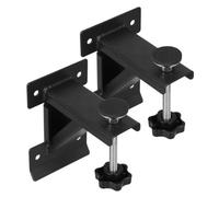 Artibetter 2pcs Black Iron Undermount Sink Support Brackets with Triangular Reinforcement for Narrow Cabinet Sink Repair, Heavy Duty Mounting Brackets with Easy Adjustment and Effortless