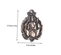 Artibetter 2pcs Brass Craft Buddha Pendants Keychains Lightweight DIY Decorative Ornaments for Bags Car Accessories with Blessing Engraved Design
