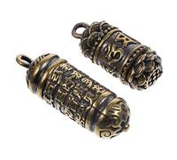 Artibetter 2pcs Buddha Amulet Keychain Charm Retro Durable Pendant with Smooth Edges Lotus and Heart Designs Multipurpose Hanging Ornament for Keys Bags Car Accessories