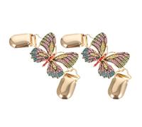 Artibetter 2pcs Butterflies Sweater Clips Cardigan Collar Clips Brooches, Alloy and Diamond Material, Convenient to Wear, Colour Will Not Fade, for Wrap Cardigan or Sweater Accessories