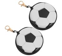 ARTIBETTER 2pcs Cartoon Tinplate Coin Purse Small Wallets, Football Shape Mini Change Pouch Set, Portable Key Box