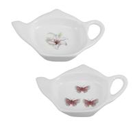 Artibetter 2pcs Ceramic Tea Bag Holder Dish with Elegant Teapot Shape, Keeps Tea Bags Organized and Easy to Maintain, for Home Gatherings and Table Arrangement with Beautifully Crafted Design