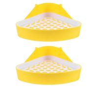 Artibetter 2pcs Corner Litter Box for Small Animals, Triangle Rabbit Potty Trainer, Mini Cage Litter Pan, Plastic Pet Pan for Guinea Pig, Rat, Hedgehog, Hamster