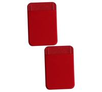 Artibetter 2pcs Creative Adhesive Phone Wallet Self-Adhesive Pu Leather Card Holder for Cell Phones Red Compact Pocket for Credit Cards Id Cash Durable Non-Sticky Design Fits All Smartphones