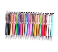 Artibetter 2pcs Crystal Diamond Stylus Pen for Mobile Phone Tablet Soft Touch Screen Stylus and Retractable Ballpoint Pen