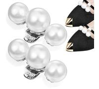 Artibetter 2pcs Detachable Silver Shoe Buckle Clips with Artificial Pearls for Women’s High Heels, Large Size Shoe Decoration Charms Suitable for Wedding and Party Accessories