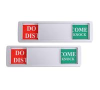 Artibetter 2pcs Do Not Disturb Privacy Signs with Magnetic Design Aluminum Door Indicators for Home and Conference Room, Convenient to Use Silver Door Signs Please Knock
