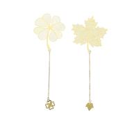 ARTIBETTER 2Pcs Elegant Leaf Shape Metal Bookmarks Hollow Design Page Markers for Book Lovers Chic and Stationery for Library Office and Home Reading