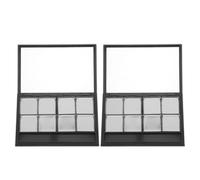 Artibetter 2pcs Empty Makeup Eyeshadow Palette 8-grid Matte Black Magnetic Case with Aluminium Pans for DIY Blush Lipstick Storage, Plastic and Glass Material, Sl esign for Travel