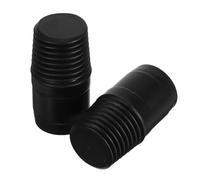 ARTIBETTER 2pcs European Threaded End Replacement Tips for Broom Handles, Extension Pole Adapter for Metal Telescopic Rods, Compatible Mop and Broom Poles, Black