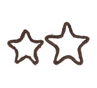 Artibetter 2pcs Five-pointed Star Wreath Garland Brown Plastic Natural Vine Decor for Christmas and New Year Party Door Hanging Decoration