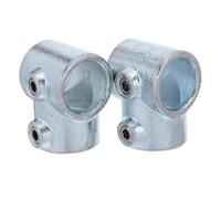 Artibetter 2PCS Galvanized Iron 3 Way Tee Pipe Fitting, End Rail Tube Corner Connector for 1 Inch Pipe DIY Garden Rail, Handrail and Storage Shelving Build