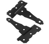 ARTIBETTER 2pcs Gate Hinges Heavy Duty T-Shaped Iron Matte Black Barn Door Hinge for Doors and Windows Farmhouse Style Decorative Support