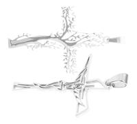Artibetter 2pcs Jesus Cross Pendant DIY Pendants Stainless Steel Delicate Retro Design Eye-catching Practical Accessories for Bracelet and Bag