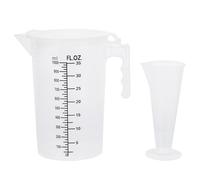 Artibetter 2pcs Kitchen Measuring Cup Baking Measuring Tools Plastic Jugs with V-Shape Spout 100ml to 1000ml Capacity Practical and Convenient for Wide Range of Usages