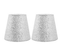 Artibetter 2pcs Lampshade Drum Lamp Shades Sparkly Lamp Shiny Lamp Shades Ceiling Lamp Fixture Bell Lamp Shade Clip on Lamp Shades Small Lamp Shade Fabric Lamp Pendant Lamp Table Iron Bubble