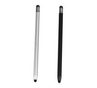Artibetter 2pcs Lightweight Capacitive Stylus Pens Dual- Design for Tablets and Mobile Phones Slim and Portable Carbon Crystal Silver Colors