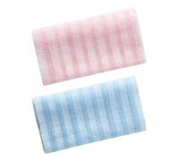 ARTIBETTER 2pcs Long Body Scrubbing Towels Dual-sided Exfoliating Bath Strips for Showering, Soft Travel Bath Scrubbers with Blue and Pink Colors for Skin Care