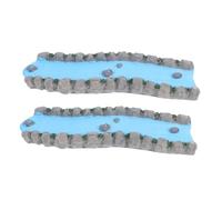 ARTIBETTER 2pcs Miniature River Stream Resin Craft for Fairy Gardens and Dollhouses Realistic Water Feature Accessory for Sand Table Decor and Model Train Layouts