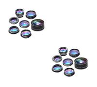 Artibetter 2pcs Mobile Phone Camera Lens Fish-eye Wide Angle Macro Teleconverter Polarized Starlight Scope Kaleidoscope Easy Install High Definition Black