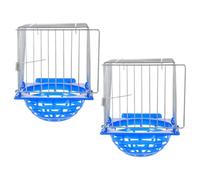 Artibetter 2pcs Multifunctional Bird Nest Cage Accessory Sturdy Construction, Iron Wire and Plastic Material, Blue Color, Suitable for Canary and Parrot Breeding Box