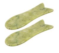 Artibetter 2pcs Natural Jade Fish Shaped Gua Sha Scraping Massage Tool for Back and Shoulder, Promotes Blood Circulation and Dispels Dampness, for Spa Relaxation