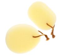Artibetter 2pcs Oval Shaped Bath Sponge Body Scrubber Skin Cleaning Scrubber Portable Design Create Rich Lathers Yellow for Body Shower Use