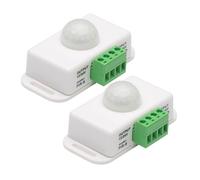 Artibetter 2pcs Pir Motion Sensor Switch for LED Strip Lights Infrared Human Body Detector with Delay High Temperature Resistant White Sensor for Cabinet Stair Kitchen Lighting